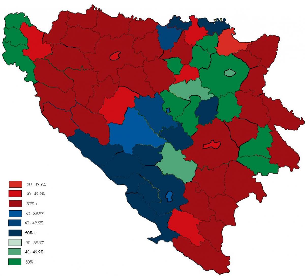 Bosnia relihiyon mapa