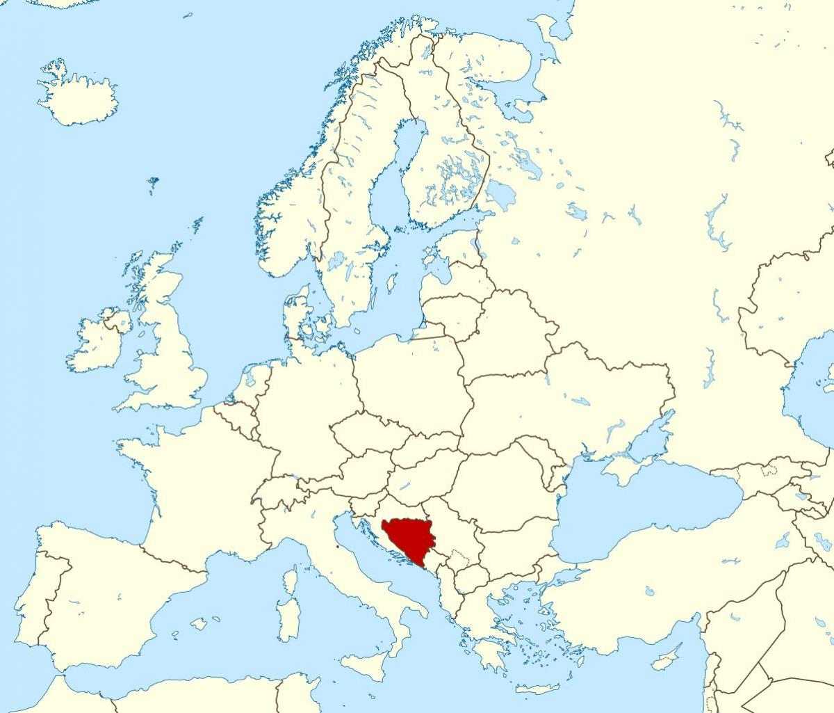 Bosnia at Herzegovina sa mapa ng mundo